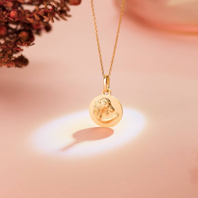 Medalla Oro Amarillo Horoscopo Oro Amarillo Oro Amarillo Leo Matizada 13 Mm oro 18k