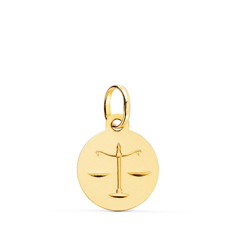 Medalla Oro Amarillo Horoscopo Oro Amarillo Oro Amarillo Libra Matizada 13 Mm oro 18k