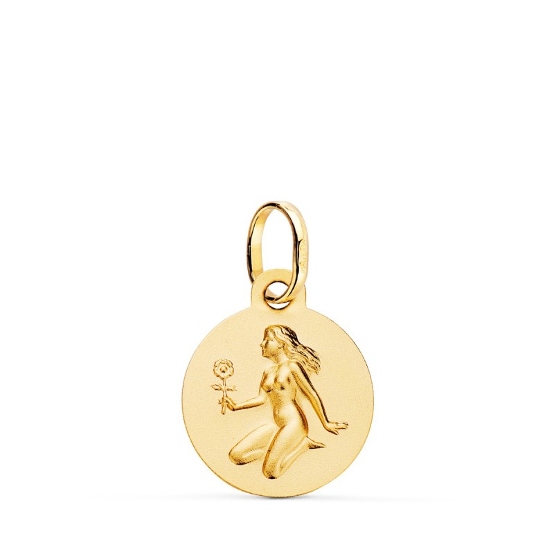 Medalla Oro Amarillo Horoscopo Oro Amarillo Oro Amarillo Virgo Matizada 13 Mm oro 18k