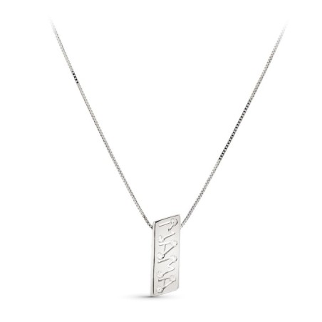 Gargantilla Oro Amarillo Madre Rectangular Con Circonitas oro 18k