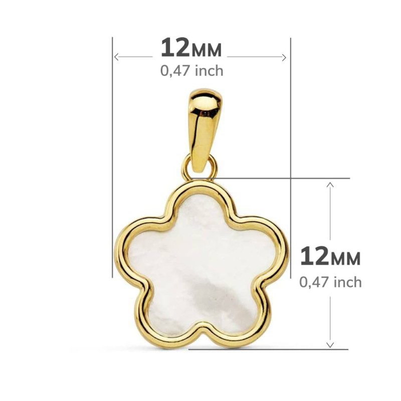 Colgante Oro Amarillo Flor Nacar 12X12 Mm oro 18k