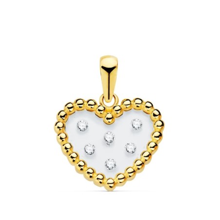 Colgante Oro Amarillo Corazon Airshine Transparente Con Circonita 14X12 Mm oro 18k