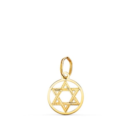 Colgante Oro Amarillo Estrella De David Mini 10Mm oro 18k