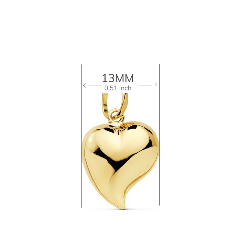 Colgante Oro Amarillo Corazon Liso 13X12 Mm oro 18k