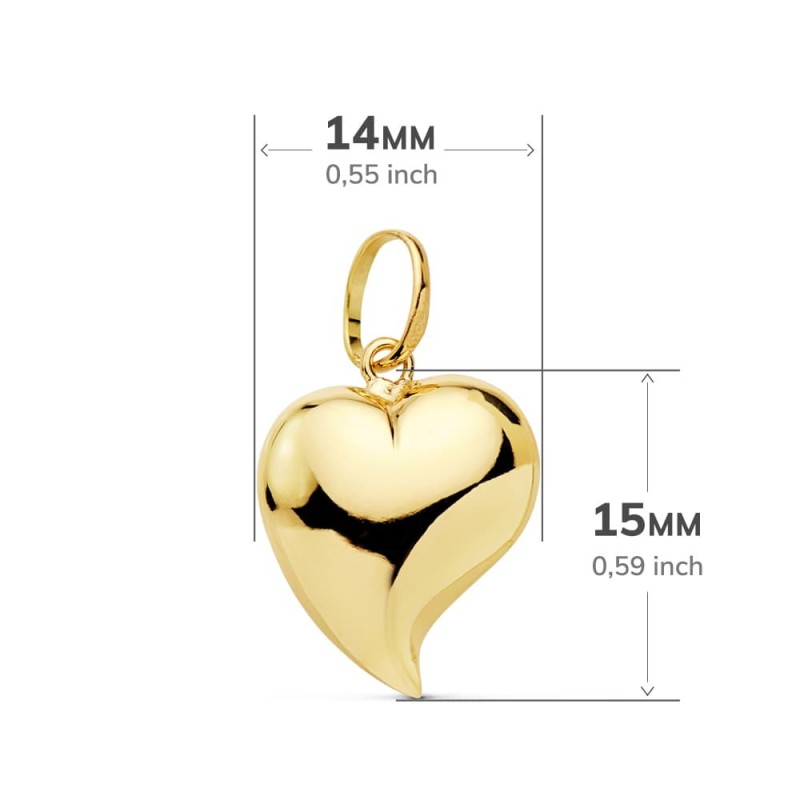 Colgante Oro Amarillo Corazon Liso 15X14 Mm oro 18k