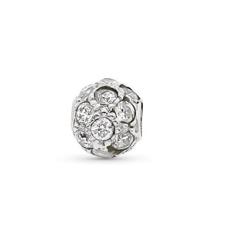 Colgante Oro Blanco Bola Pasada Circonitas oro 18k