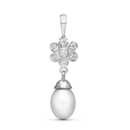 Colgante Oro Blanco Y Perla oro 18k