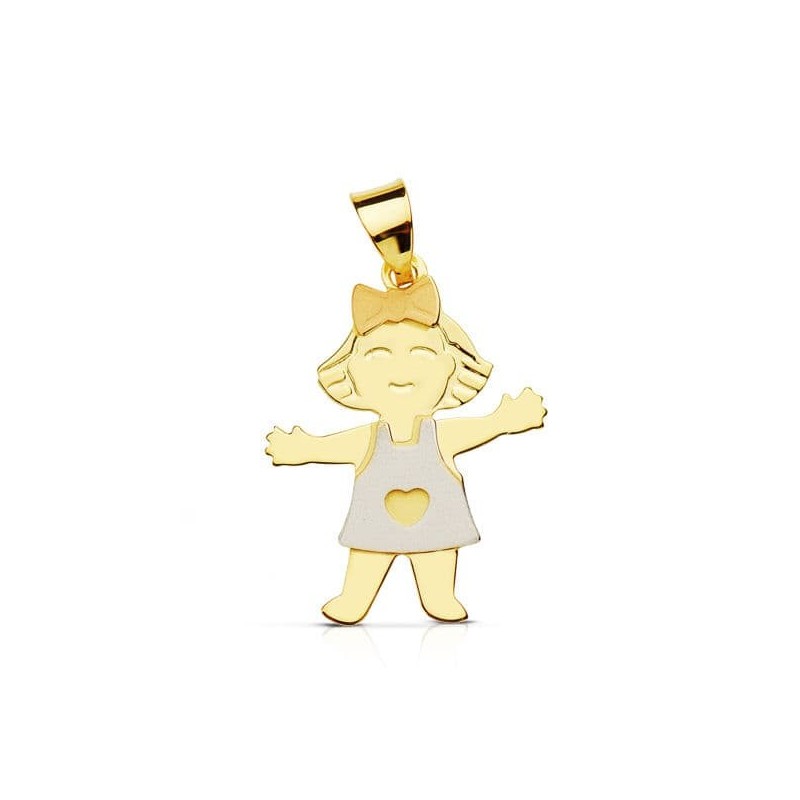 Colgante Niña Tricolor 21X16 Mm oro 18k