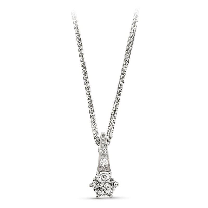 Colgante Oro Blanco 9 Circonitas oro 18k
