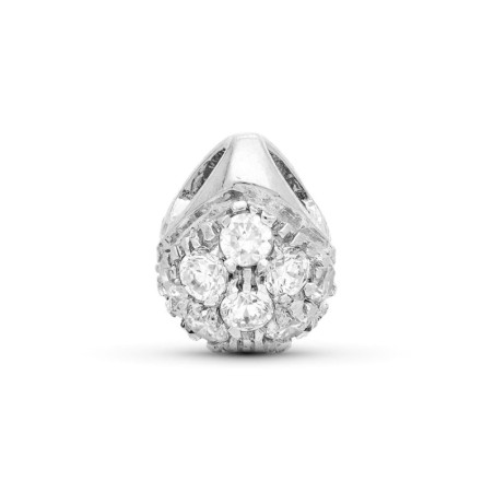 Colgante Oro Blanco Bola Pasada Circonitas oro 18k