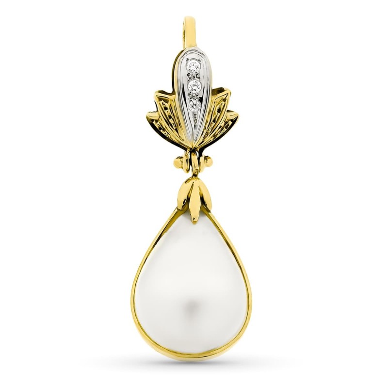 Colgante Oro Bicolor Japonesa 36X14 Mm oro 18k