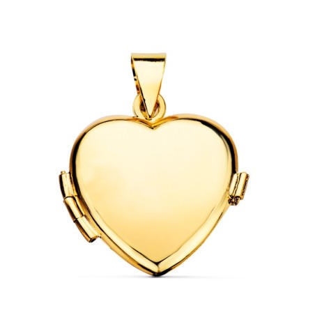 Guardapelo Dije Portafotos Oro Amarillo Corazon Liso 21X21 Mm oro 18k