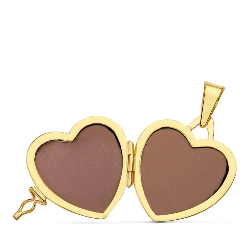 Guardapelo Dije Portafotos Oro Amarillo Corazon Liso 21X21 Mm oro 18k