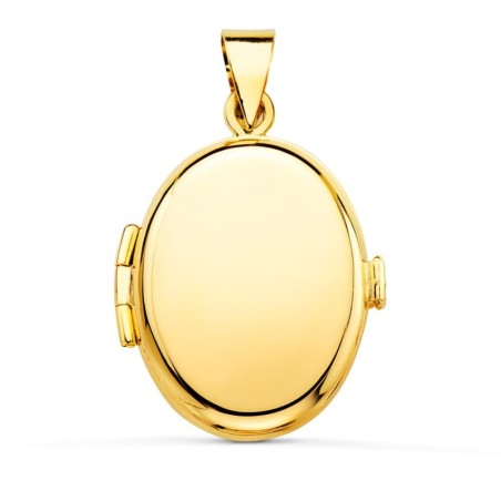 Guardapelo Dije Portafotos Oro Amarillo Oval Liso 22X19 Mm oro 18k