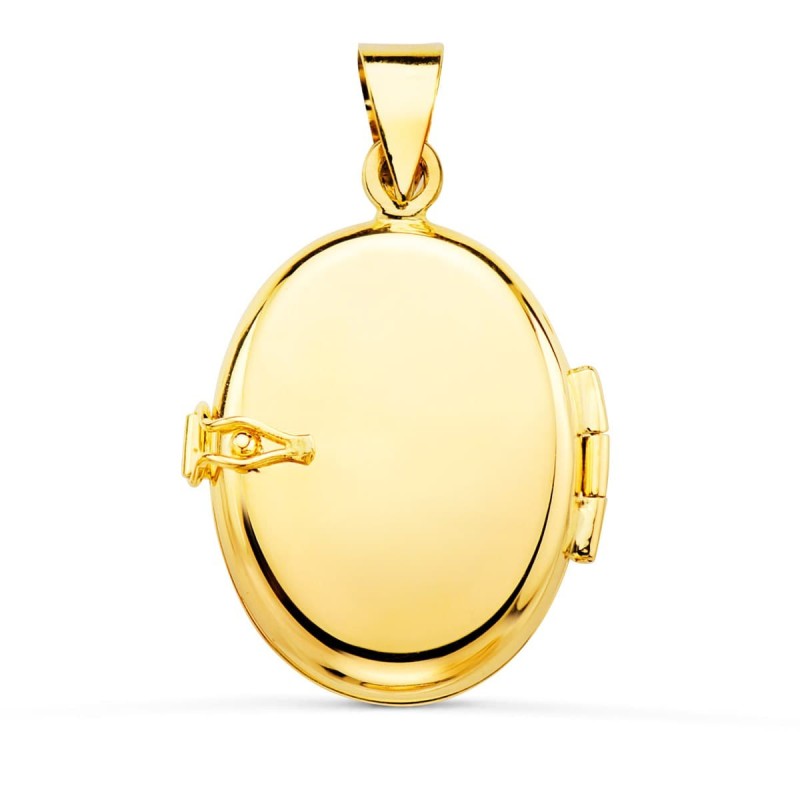 Guardapelo Dije Portafotos Oro Amarillo Oval Liso 22X19 Mm oro 18k