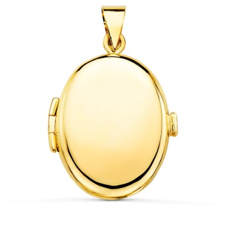 Guardapelo Dije Portafotos Oro Amarillo Oval Liso 25X20 Mm oro 18k