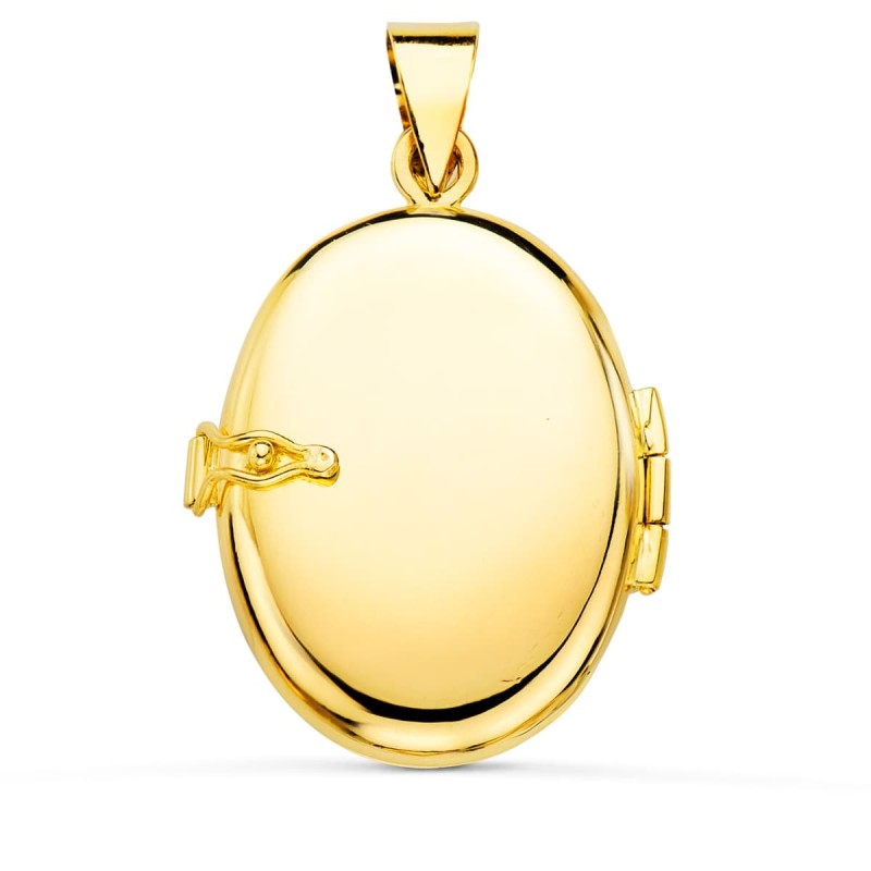 Guardapelo Dije Portafotos Oro Amarillo Oval Liso 25X20 Mm oro 18k