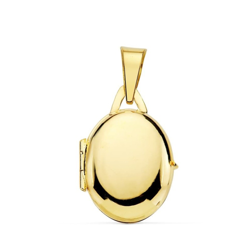 Guardapelo Dije Portafotos Oval Oro Amarillo Liso 18X14 Mm oro 18k