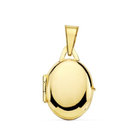 Guardapelo Dije Portafotos Oval Oro Amarillo Liso 18X14 Mm oro 18k