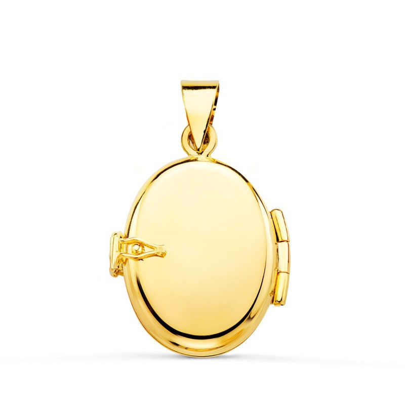 Guardapelo Dije Portafotos Oval Oro Amarillo Labrado. 18X14 Mm oro 18k