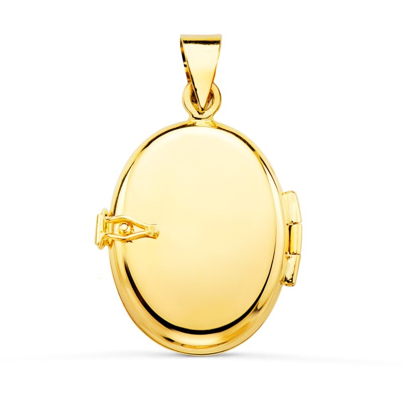 Guardapelo Dije Portafotos Oval Oro Amarillo Labrado. 24X17 Mm oro 18k