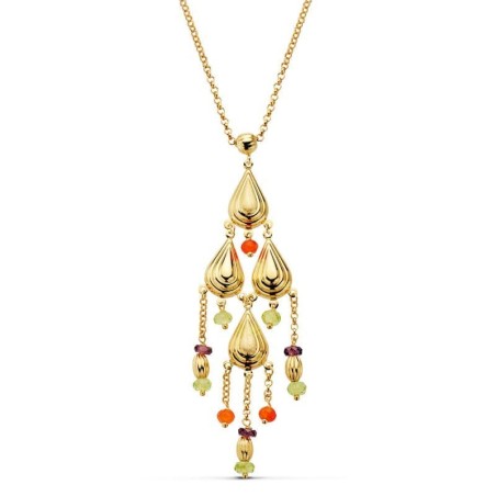Collar Piedras Oro Amarillo 42Cm oro 18k
