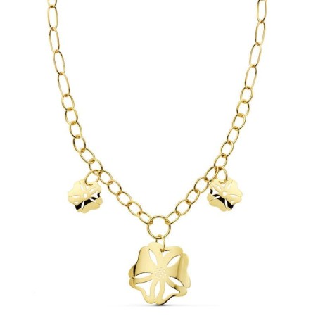 Collar Cadena Y Flor Oro Amarillo 42Cm oro 18k