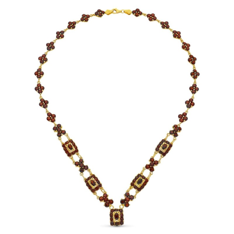 Gargantilla Oro Amarillo Granates 42Cm oro 18k