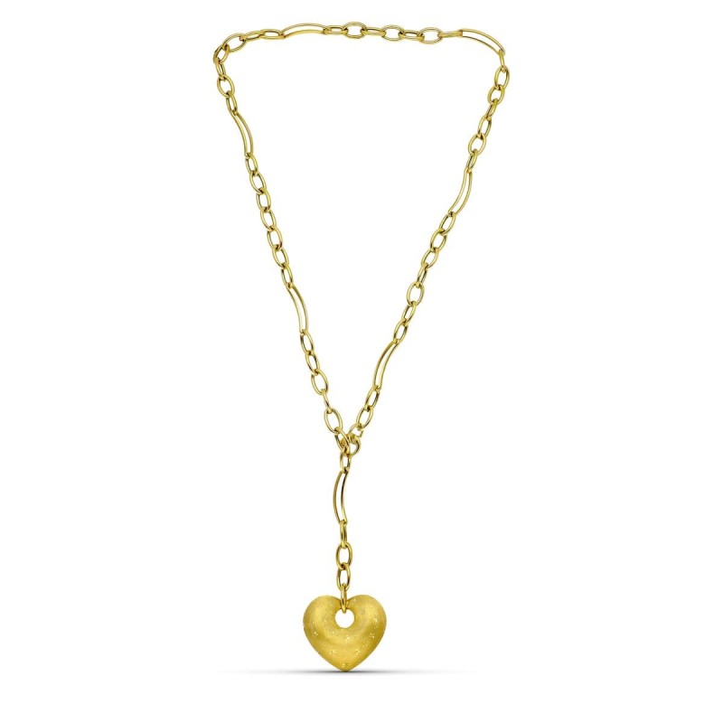 Gargantilla Oro Amarillo Hueca Corazon oro 18k