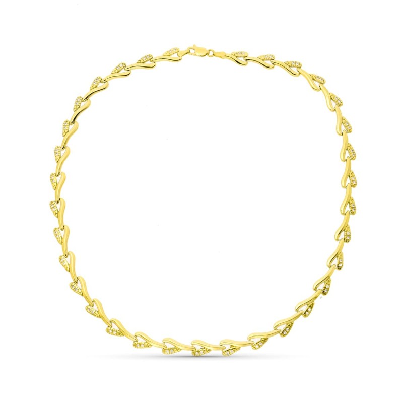 Gargantilla Oro Amarillo Con Circonitas oro 18k