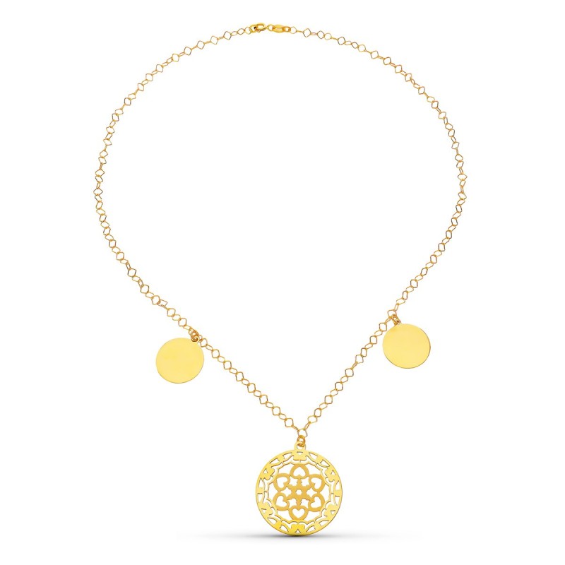 Gargantilla Oro Amarillo Circulos Mate Brillo oro 18k