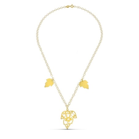 Gargantilla Oro Amarillo Hojas oro 18k