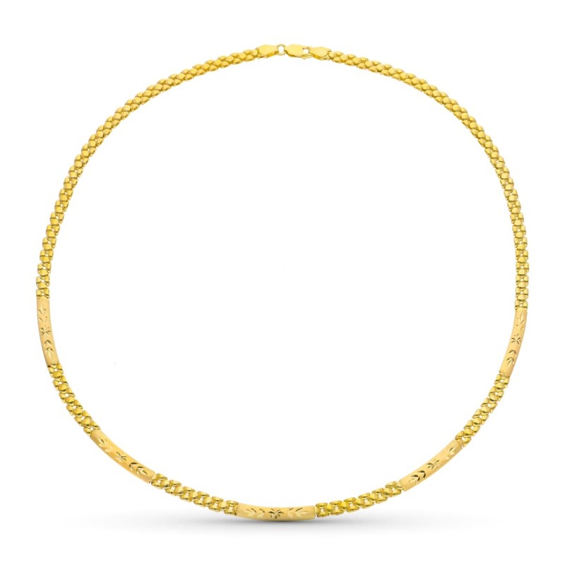 Gargantilla Oro Amarillo Tallada Panter oro 18k