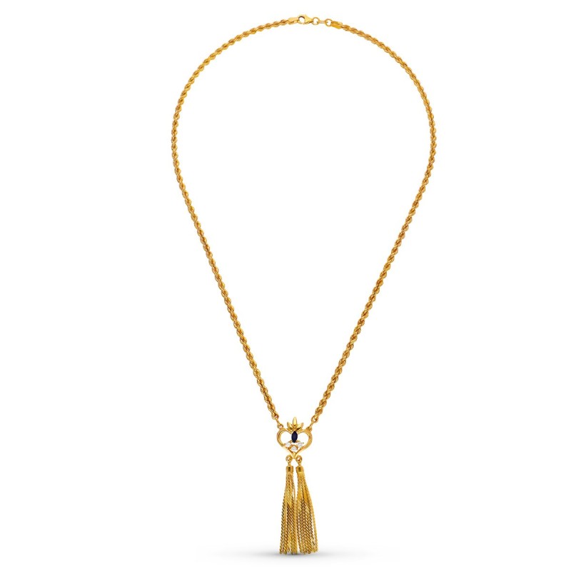 Gargantilla Oro Amarillo Esmeralda Cordon 50Cm oro 18k