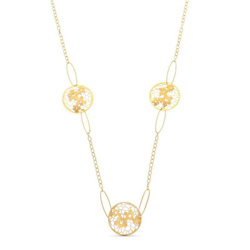 Gargantilla Oro Amarillo Flores oro 18k
