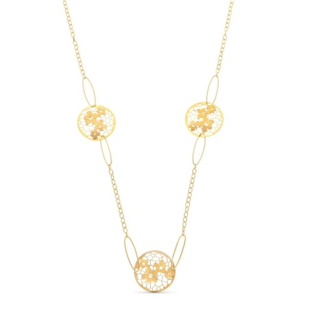 Gargantilla Oro Amarillo Flores oro 18k