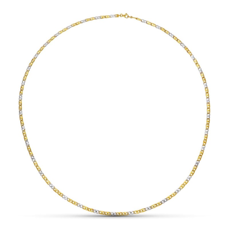 Cadena Oro Bicolor Maciza Eslabones 45Cm oro 18k