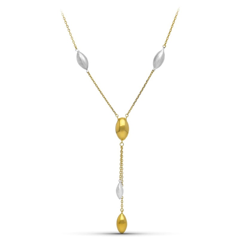 Gargantilla Oro Bicolor Mate Y Brillo oro 18k