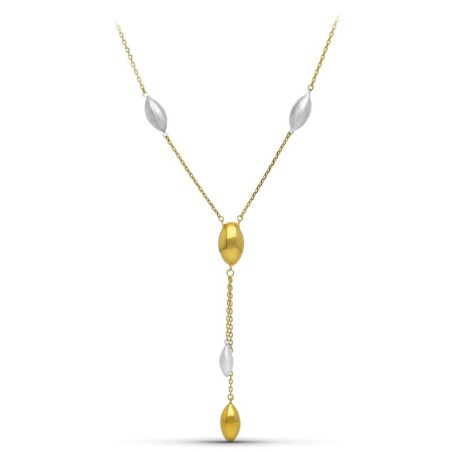 Gargantilla Oro Bicolor Mate Y Brillo oro 18k