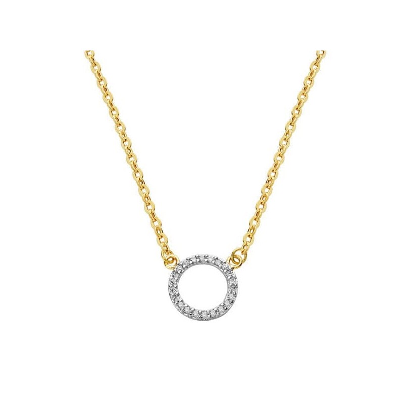 Gargantilla Oro Bicolor Circulo Con Cadena 45Cm oro 18k