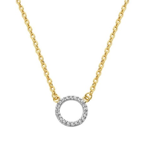Gargantilla Oro Bicolor Circulo Con Cadena 45Cm oro 18k