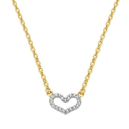 Gargantilla Oro Bicolor Corazon Con Cadena 45Cm oro 18k
