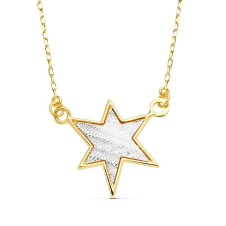 Gargantilla Bicolor Estrella 16 Mm oro 18k