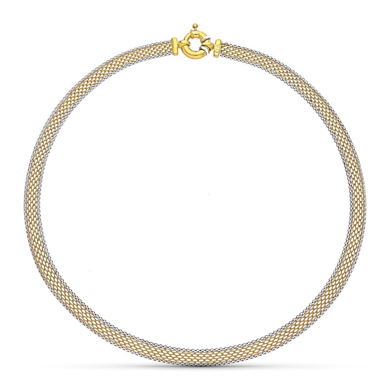Gargantilla Oro Bicolor Malla 43Cm oro 18k