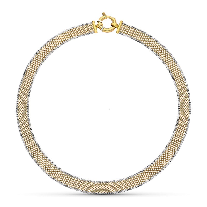 Gargantilla Oro Bicolor Malla 43Cm oro 18k