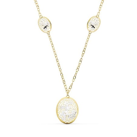 Gargantilla Bicolor Flores 45Cm oro 18k