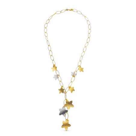 Gargantilla Oro Bicolor Estrellas oro 18k