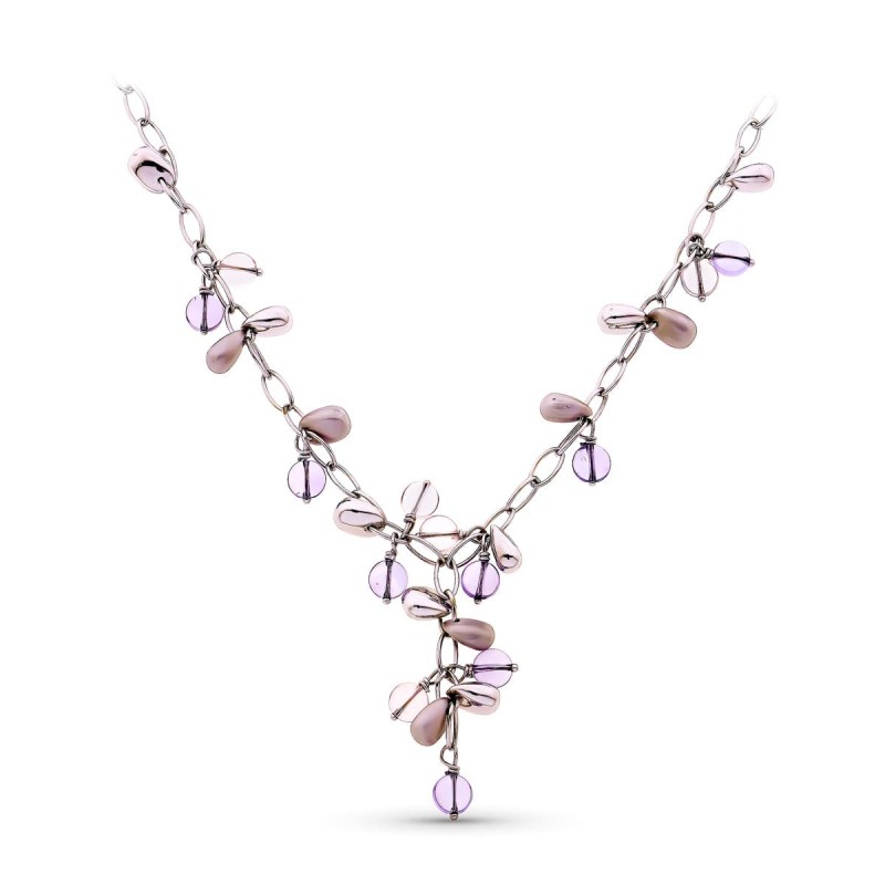 Gargantilla Oro Blanco Piedras oro 18k
