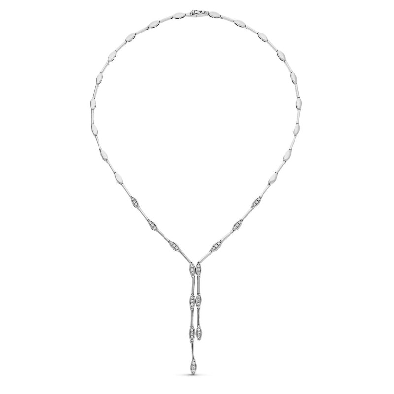 Gargantilla Oro Blanco Circonitas oro 18k