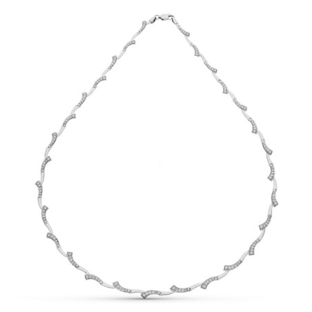 Gargantilla Oro Blanco Circonitas oro 18k
